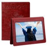 TIGARI Passport Holder for Travel, Slim Passport Cover for Women Men, Leather Passport Case Protector with Waterproof Slot, Family Vacation Plane Cruise Travel Essentials, A-Wine red, A Style