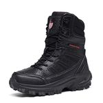 Bitiger Mens Tactical Boot with Nylon Zipper Outdoor High Top Desert Anti-Skid Land Shoes for Warfare Climbing Travel