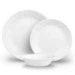 Corelle 12pc Bella Faenza Dinnerware Set for 4-3X More Durable Glass, Half Weight of Ceramic, up to 80% Recycled