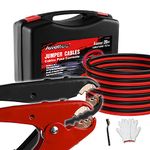 AWELTEC 100% Pure Copper Jumper Cables 4 Gauge 20 Feet - Heavy Duty Battery Booster Cable 800 AMP with Carry Bag, Safety Gloves and Iron Brush Included(Copper 4AWG x 20FT)