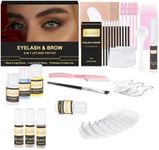 Eyebrow and Lash Lamination Kit, SCUNDA Lash Lift and Tint Kit, 6 IN I Professional Brow Lamination Kit with Black, Brow Colors, Instant Lash Lift Kit for 6-8 Weeks, Fuller, Curling, Tinting