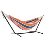 DOUBLE COTTON HAMMOCK WITH STAND (280 CM) - ORANGE PUNCH