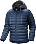 Puffy Jacket for Men Lightweight Hoodies Quilted Jackets Puffer Hoodie Warm Winter Zip Up Coats Waterproof Thermal Hood