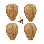 GWHOLE 4 Pack Wasp Nest Decoy Hanging Fake Wasp Hornets Yellow Jackets Nest Wasp Repellent for Garden Outdoor