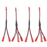 ShareGoo 4PCS JST Plug Splitter,JST Male Female Y Cable,JST Y Parallel Adapter Splitter Harness for Traxxas TRX-4 1/10 RC Car Crawler ESC Battery Motor Cooling Fan,15CM/5.9"