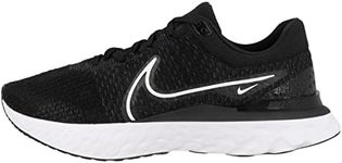 NIKE Men's React Infinity Run Flyknit 3 Sneaker, Black White, 9 UK