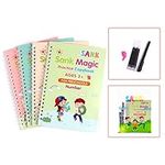 Sank Reusable Practice Copybook for Kids - The Print Handwiriting Workbook-Reusable Writing Practice Book （Four Books with Pen）