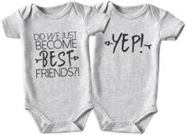 Acwssit we just become best friends Newborn Twins Outfits Boy And Girl Baby Items outfits matching, Gray Bf Yep, 0-3 Months