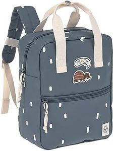 LÄSSIG Sac à Dos pour Enfants avec Sangle de Poitrine Sac à Dos pour l'école Maternelle 28 cm, 5,5 litres, 3 Ans/Mini Square Backpack Happy Prints Bleu foncé