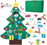 HBlife Felt Christmas Tree 3ft DIY Christmas Decorations Clearance with 26 PCS Ornaments Wall Decor with Hanging Rope for Kids Xmas Gifts Home Door