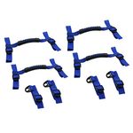 X AUTOHAUX Car Roll Bar Grab Handle Blue Roof Handrail with Buckle 4 Set