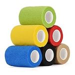 6 Pack Self Adherent Cohesive Bandages 7.5cm x 4.5m Self Adhesive Bandage Pet Vet Wrap for Dogs Horses Pet Self Adherent Bandages Tape for Wrists Ankle Sprains Elastic Bandage for Sports