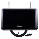 Philips Indoor TV Antenna, Rabbit Ears, Digital, HDTV Antenna, Smart TV Compatible, 4K 1080P VHF UHF, 6Ft Coaxial Cable, Dipoles, Black, SDV1227B/27