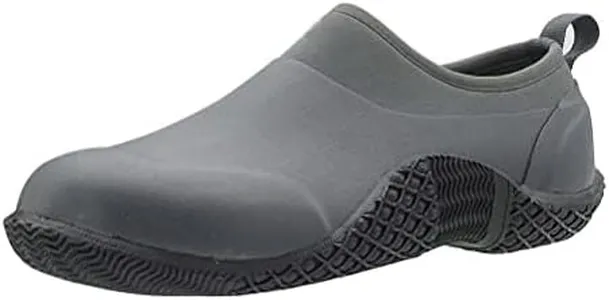 CNSBOR Men's Waterproof Garden Shoes, Ankle Shoes, Outdoor Boots, Rain Boots Men, Work Shoes for Gardening Camping and Yard Work, Breathable, Grey, Size 10