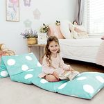 Butterfly Craze Floor Pillow Case, Mattress Bed Lounger Cover, Polka Aqua, King, Cozy Seating Solution for Kids & Adults, Recliner Cushion, Perfect For Reading, TV Time, Sleepovers, & Toddler Nap Mat