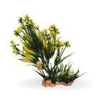 Foodie Puppies 8.2inch Aquarium Plastic Plants Yellow Flower Tree/Plant - (Yellow Chickpea Plant) for Fish Tank Ornaments Freshwater & Saltwater Resin Base Décor Plastic Artificial Plants