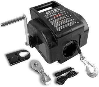 Electric Boat Winch 5000LBS 12V Remote Marine Towing Portable Ship Steel Trailer Cable 5MM X 10.5M Powerful with Non-Slip Handle