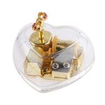 magideal acrylic heart bowknot clockwork music box melody box happy birthday to you- Multi color