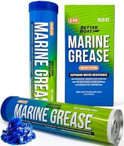 Better Boat Marine Grease Tube, 2 Pack 14 Oz, Waterproof High Temp Trailer Bearing Lubricant, NLGI 2, Compatible with Grease Guns