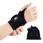 INDEEMAX Copper Carpal Tunnel Wrist Brace 2 Pack, Adjustable Wrist Support for Pain Relief, Arthritis, Tendonitis, Men and Women Compression Wraps Straps for Right and Left Hand Bands