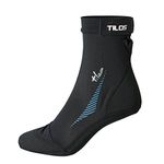 Tilos Sport Skin Socks for Adults and Kids, Protect Against Hot Sand & Sunburn for Water Sports & Beach Activities (Black, S - Size 6-7)