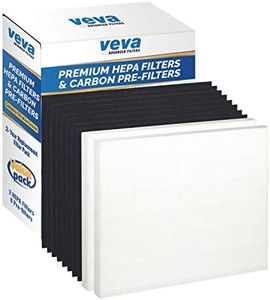 VEVA HEPA Filters Compatible with Coway Airmega AP-1512HH - 2 Pack HEPA Air Purifier Filters with 8 Charcoal Pre-Filters compatible with Coway Airmega 200M Air Purifier