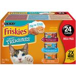 Friskies Tasty Treasures Wet Cat Food, Poultry & Fish Combo Variety Pack 3 Flavours - 156 g Can (24 Pack)