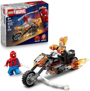 LEGO® ǀ Marvel Spider-Man vs. Ghost Rider Motorcycle 76335 Super Hero Building Toy for Boys and Girls Aged 6+ - Spider-Man Motorcycle Playset with 2 Minifigures - Treat Idea for Kids’ Birthdays