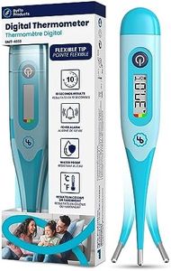 ByFloProducts Flexible Tip Digital Thermometer – Comfortable & Safe Baby Thermometer, 10Sec Fast & Accurate Readings – Basal Body Thermometer, Oral Rectal Underarm Thermometer with Celsius/Fahrenheit