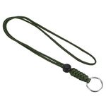 PATIKIL Paracord Lanyard with Keyring 18 Inch, Necklace Keychain Cord Metal Hook Strap for Keys Whistle ID Card Badge Holder, Green