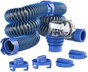 PEAKTOW 20 Feet RV/Camper Sewer Hose Kit, Includes Two Attachable 10 Feet Sewer Hose with Swivel Fitting, 90 Degree Clear View Sewer Adapter, and Four Storage Caps