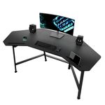 EUREKA ERGONOMIC Gaming Desk 160 x 74cm Wing Shaped Computer Desk Large Home Office Desk PC Table with Dual iPad Slots