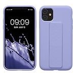 kwmobile Case Compatible with Apple iPhone 11 - Case with Hand Strap and Stand Soft TPU Silicone Coating - Lavender