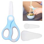 Kare & Kind 2x Ceramic Baby Food Scissors - With Dust Cover and Storage Case - Cut Baby Food Easily - Ideal for Noodles, Meat, Chicken, Veggies and Fruits (Blue - 1 Pack)