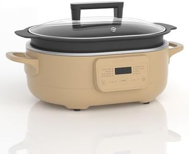 MAGNIFIQUE 6 Quart Multi-Cooker, with 8-in-1 Casserole Programmable Slow Cooker, Dutch Oven, Pasta, Nonstick, Oven Safe Pot to 500°F Brown Sugar