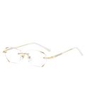 LUFF Rimless Reading Glasses for Women,Fashion Lightweight Anti Blue Light Readers Classic Metal Comfortable Frame glasses