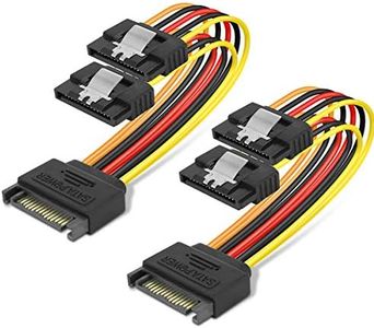 BENFEI Cable divisor en Y de alimentaci�ón SATA de 15 pines, 15 cm, paquete de 2