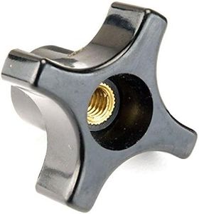 WOODRIVER Knob, Four Arm with Through Hole, 3/8"-16 Insert