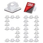 ETOBESY 3M Self Adhesive Cable Clips Strong Wire Holders Cord Organizer Cable Clamp Sticky Desk Management for Office Home Car Tables PC Laptop TV Walls (White, 50PCS)