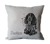 Personal Blue Roan Cocker Spaniel Dog Country Canvas Cushion - Custom Dog Owner & Lover Linen Cushion - Puppy Cushion with Inner Filler