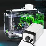 Buraq 2 Way Ultra-Silent Aquarium Oxygen Air Pump, Adjust Speed Volume, Noiseless, with 2 Air Outlets and 2 Meter Air Tube, Fish Tank Motor for Fish Tank (Upto 300 Litter) (CT - 202 | 2 Way)