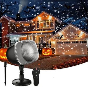 Christmas Snowfall Projector Lights, Holiday Projector Lights Waterproof Snow Flurries Landscape Spotlight with Remote for Xmas Party Wedding Decor