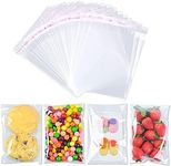 200 PCS Clear Cookie Bags, Self Adhesive Resealable Biscuit Bakery Bag for Gift Giving, Packaging Cookies,Favors,Party Faver Supplies(4x4 inch)