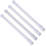 AIZESI Spring Tension Curtain Rods Short Tension Rod (White, 27" to 40"-4Pcs)