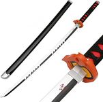 ZNLVZSH Anime Wooden Samurai Sword compatible with Demon Slayer, Cosplay Ninja Sword Props,for Fans Xmas Or Birthday Anime Lovers Decorative Toys ，41 Inches, Kamado Tanjirou 3