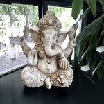 Pevfeciy Ganesh Statue Ganesha Idol Buddha Statue Indoor High 30 cm, Large Elephant Ornaments for the Home and Garden, Resin