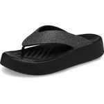 Crocs Women's Getaway Platform Flip Flops, Wedge Sandals for Women, Black Glitter, 10