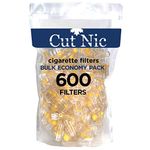 Cut Nic 8 Hole Cigarette Filters - Bulk Economy Pack (600 Filters Total) Including 1 Travel Case