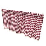 CALANDIS® Elegant Lace Window Curtain Valance Check Window Curtain Treatments Polyester and Cotton 1 Piece Window Curtian - Red