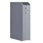 VASAGLE Small Bathroom Cabinet, Slim Bathroom Storage Unit, Bathroom Organiser, Freestanding Toilet Paper Storage Cabinet with Slide Out Drawers, for Small Spaces, Dove Grey BBC847G02